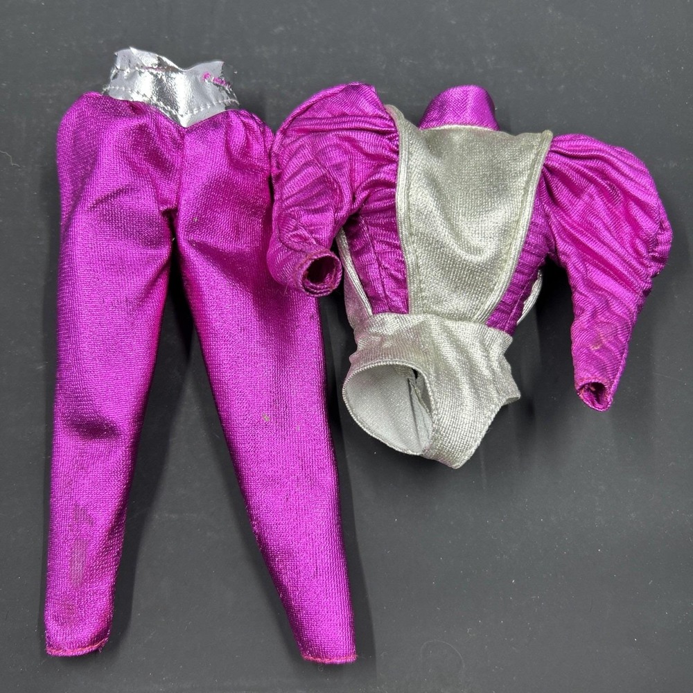 Vintage 1985 Astronaut Barbie #2449 Purple Silver Spacesuit Pants Top‎ Outfit